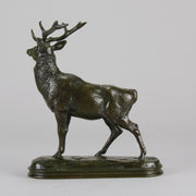 Antique Bronze - Cerf Qui Écoute - antoine louis barye - Bronze statues for sale - Bronze sculptures for sale - Antique bronze statues - Hickmet Fine Arts