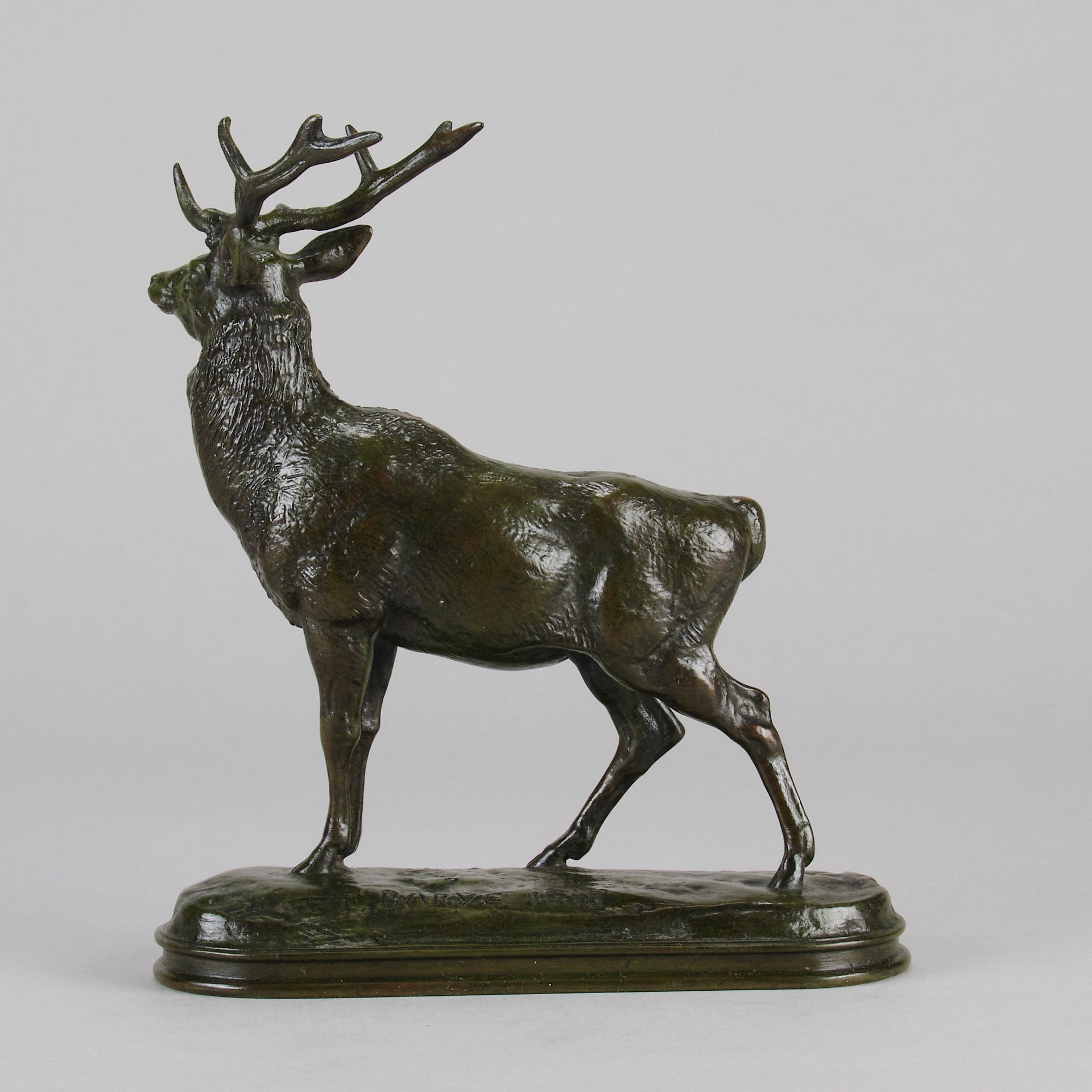 Antique Bronze - Cerf Qui Écoute - antoine louis barye - Bronze statues for sale - Bronze sculptures for sale - Antique bronze statues - Hickmet Fine Arts