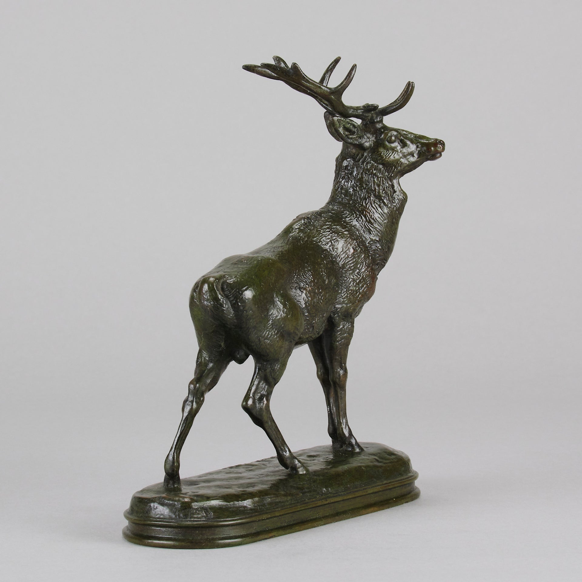 Antique Bronze - Cerf Qui Écoute - antoine louis barye - Bronze statues for sale - Bronze sculptures for sale - Antique bronze statues - Hickmet Fine Arts