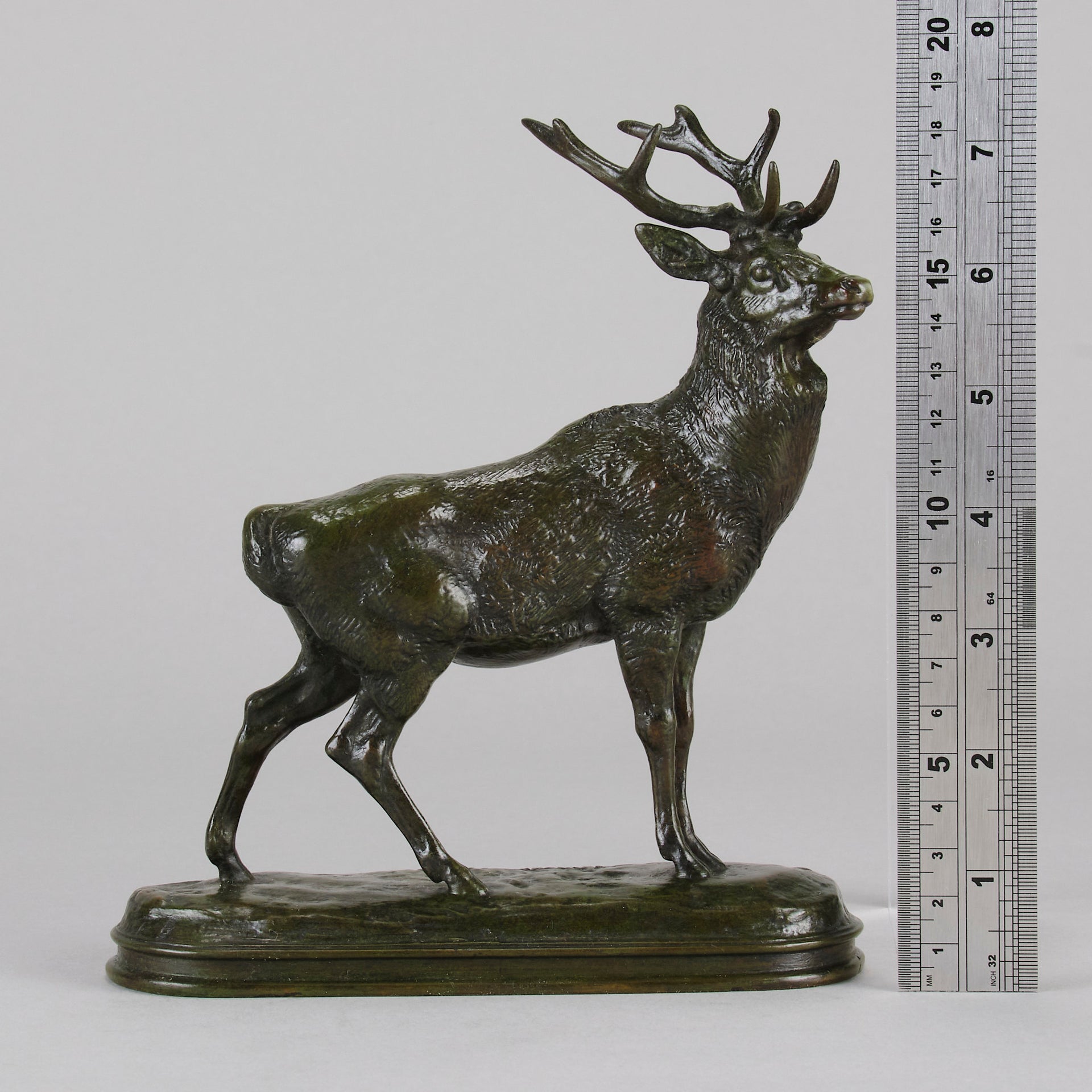 Antique Bronze - Cerf Qui Écoute - antoine louis barye - Bronze statues for sale - Bronze sculptures for sale - Antique bronze statues - Hickmet Fine Arts