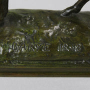 Antique Bronze - Cerf Qui Écoute - antoine louis barye - Bronze statues for sale - Bronze sculptures for sale - Antique bronze statues - Hickmet Fine Arts