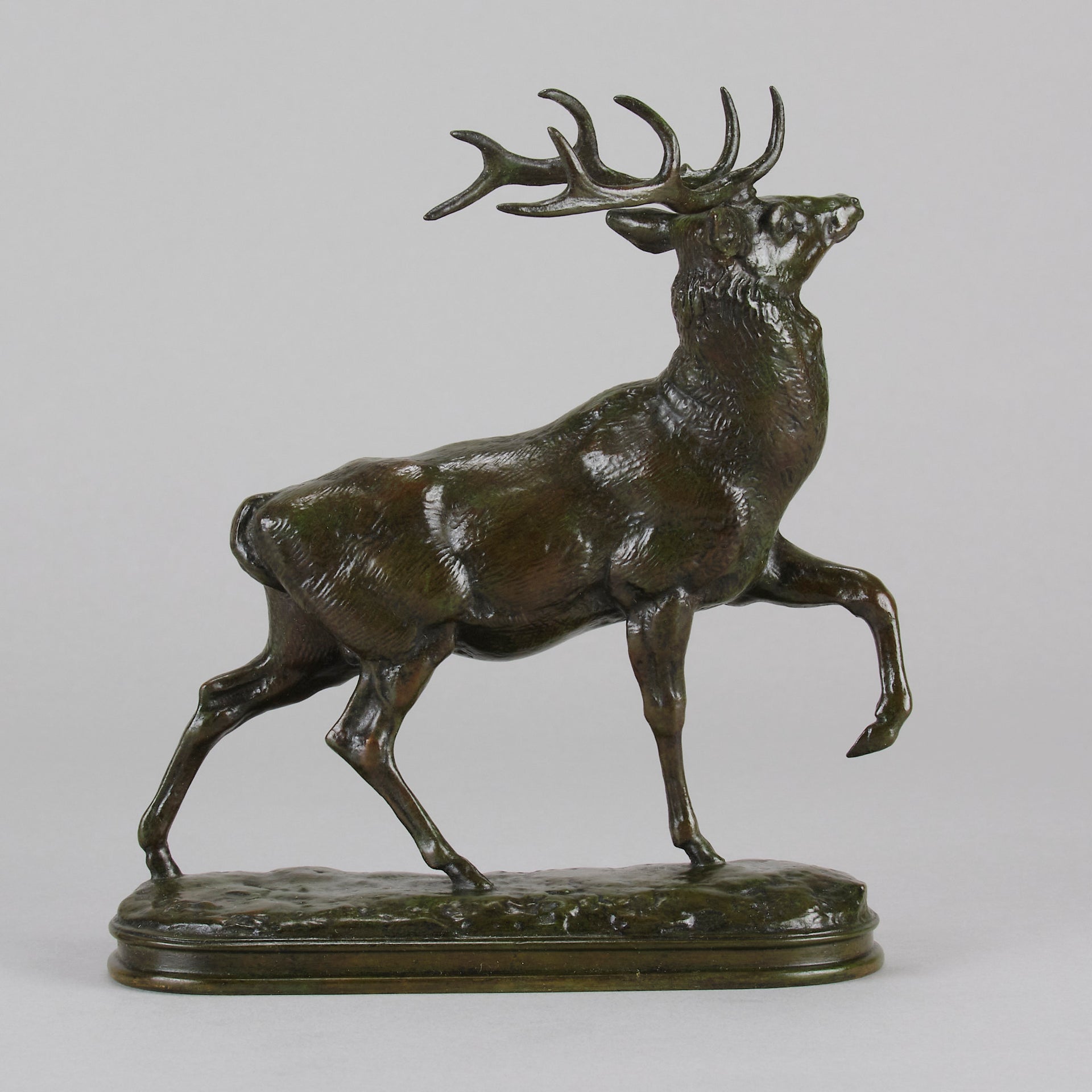 Barye "Cerf, La Jambe Levée" - Barye Bronze - Hickmet Fine Arts