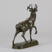 Barye "Cerf, La Jambe Levée" - Barye Bronze - Hickmet Fine Arts