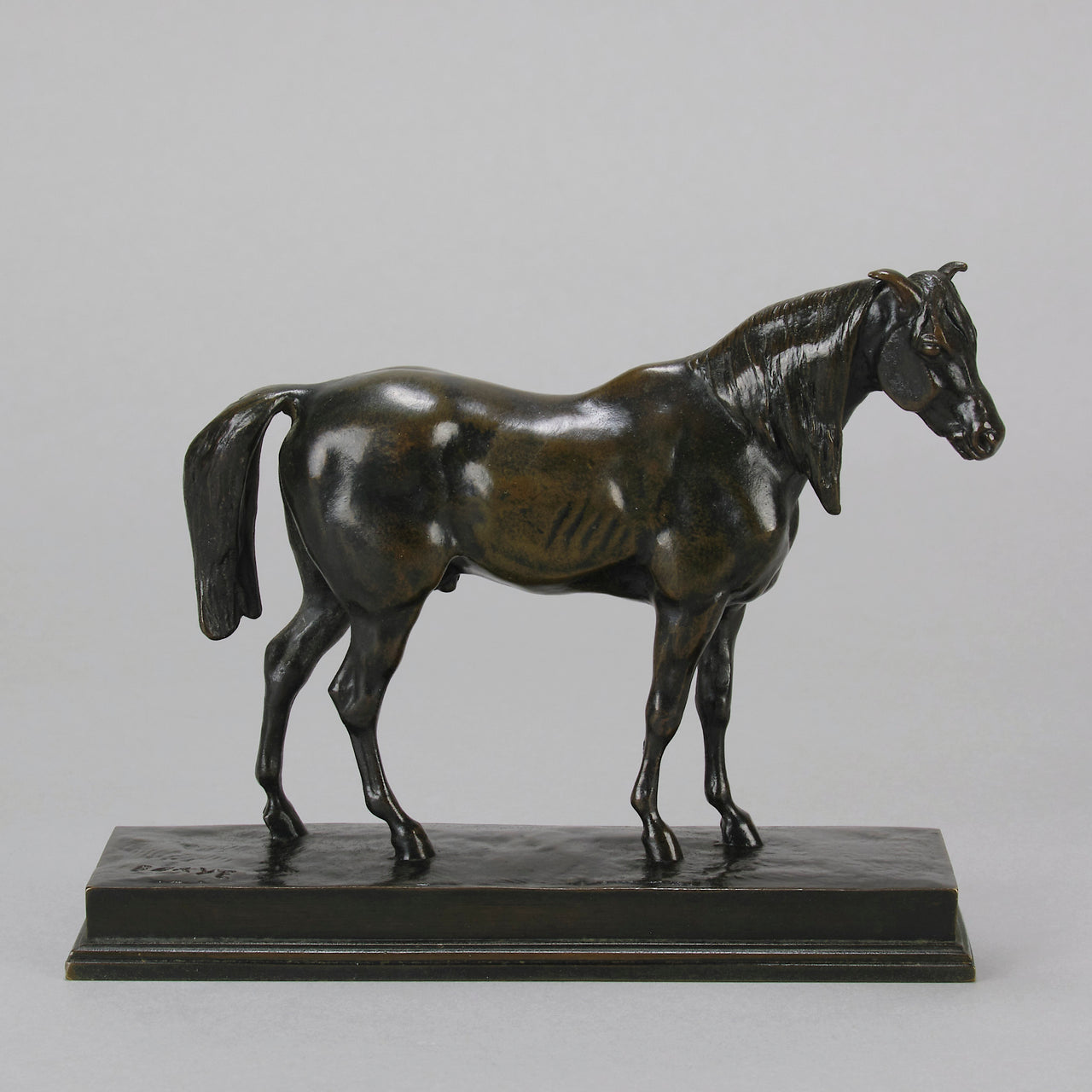 Cheval Demi-Sang by Antoine Louis Barye - Antique Bronze Horse - Hickmet Fine Art