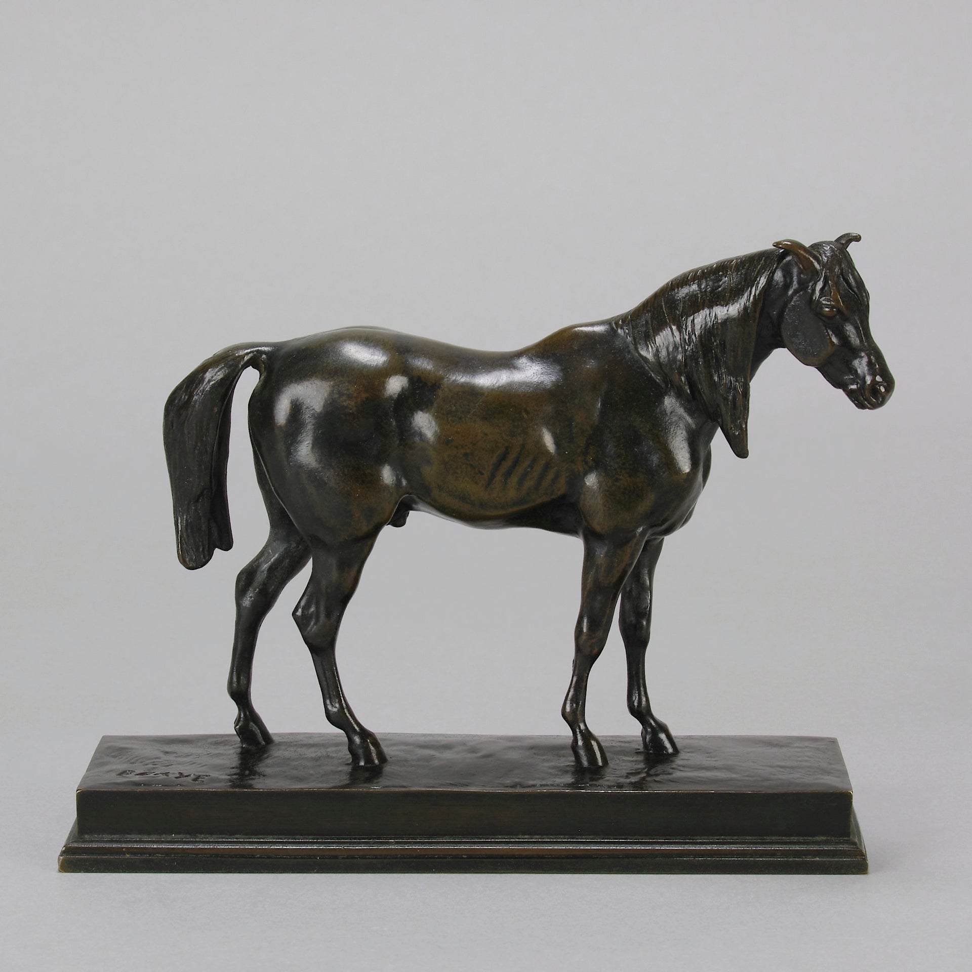 Cheval Demi-Sang by Antoine Louis Barye - Antique Bronze Horse - Hickmet Fine Art