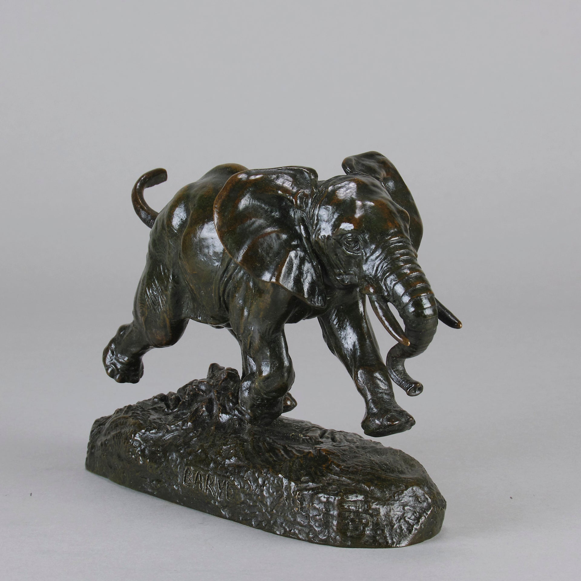 Barye Elephant du Senegal- Antoine L Barye Bronze - Hickmet Fine Arts
