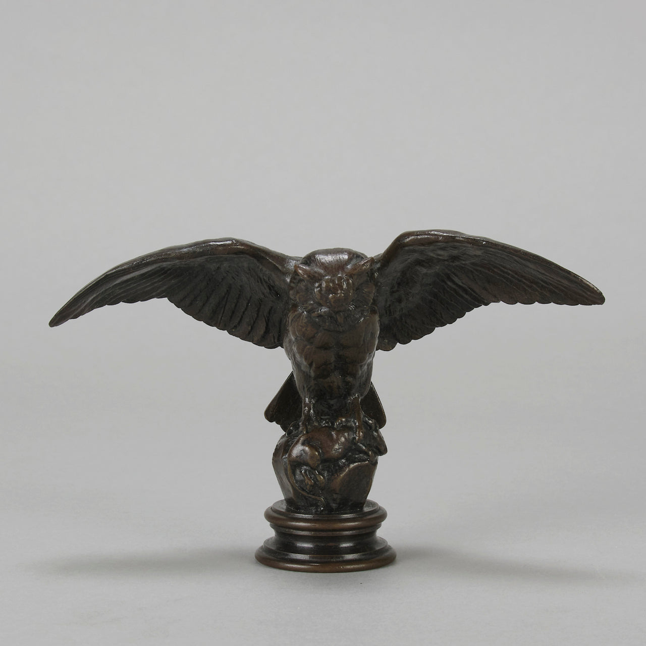 Hibou by Antoine Louis Barye - Antique Bronze Statue of an owl - Hickmet Fine Arts 