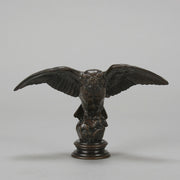 Hibou by Antoine Louis Barye - Antique Bronze Statue of an owl - Hickmet Fine Arts 