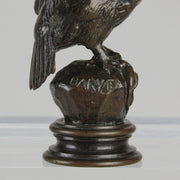 Hibou by Antoine Louis Barye - Antique Bronze Statue of an owl - Hickmet Fine Arts 