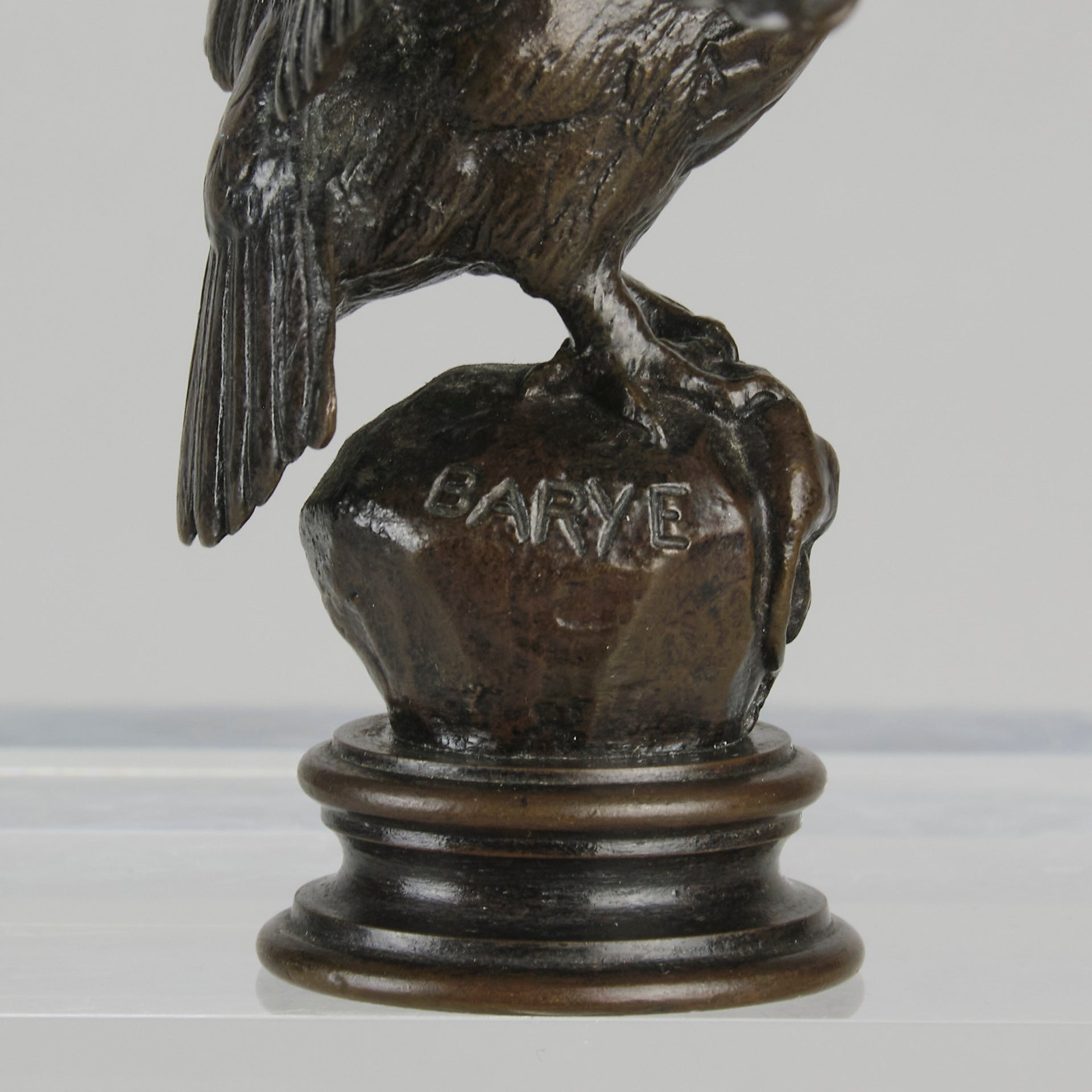 Hibou by Antoine Louis Barye - Antique Bronze Statue of an owl - Hickmet Fine Arts 