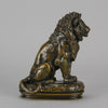 Antoine Louis Barye - Lion Assis - Antique Bronze - Hickmet Fine Arts