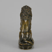 Antoine Louis Barye - Lion Assis - Antique Bronze - Hickmet Fine Arts