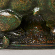 Barye Bronze Lion - Animaliers - Antique Bronze - Hickmet Fine Arts