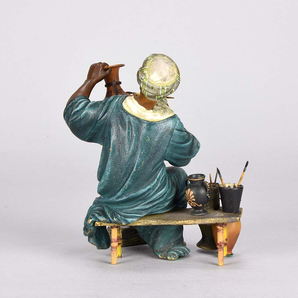 “Arab Potter” Bronze by Franz Bergman