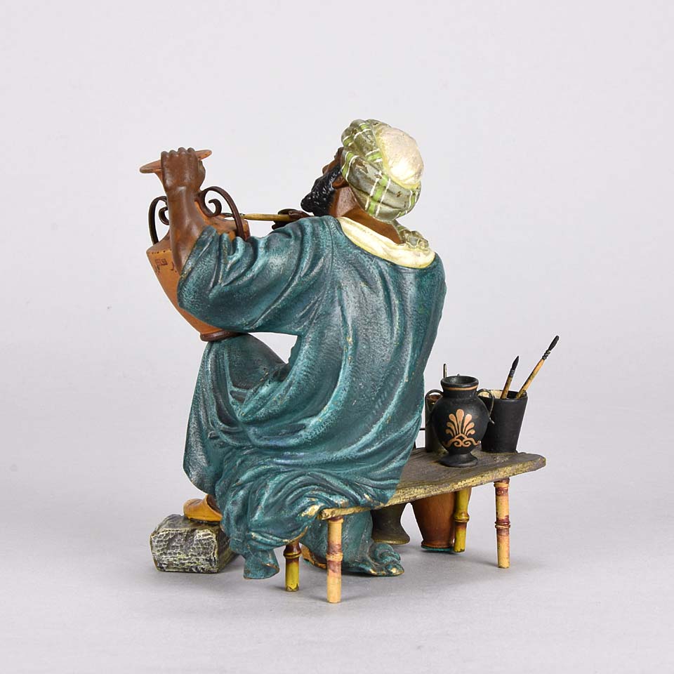 “Arab Potter” Bronze by Franz Bergman