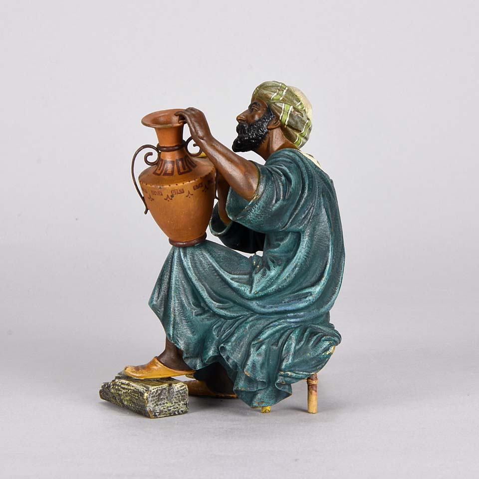 “Arab Potter” Bronze by Franz Bergman