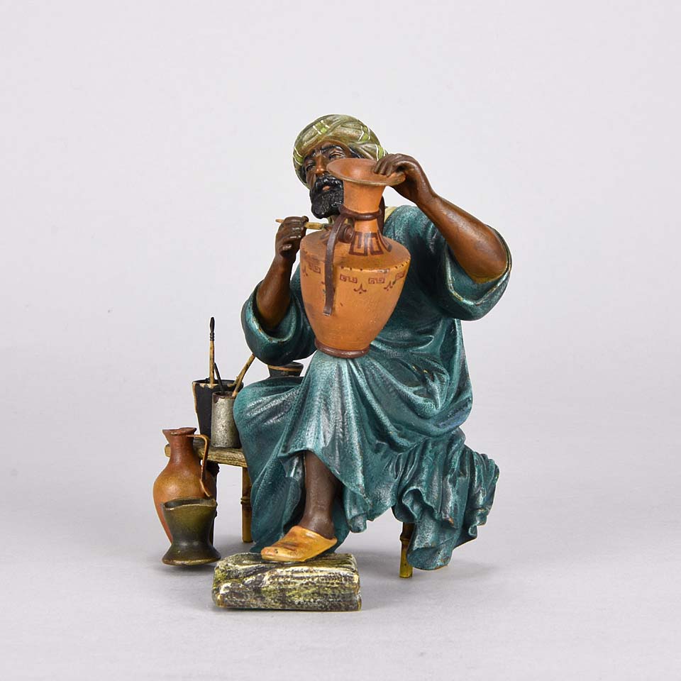 “Arab Potter” Bronze by Franz Bergman