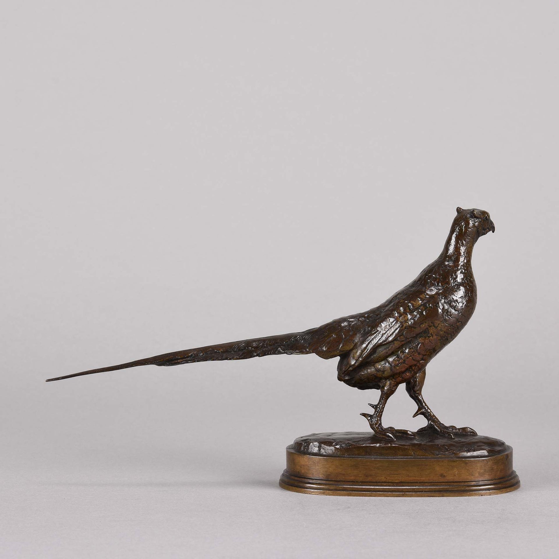 Barye Bronze - Faisan Tournee a Gauche - Animalier Bronze - Hickmet Fine Arts 