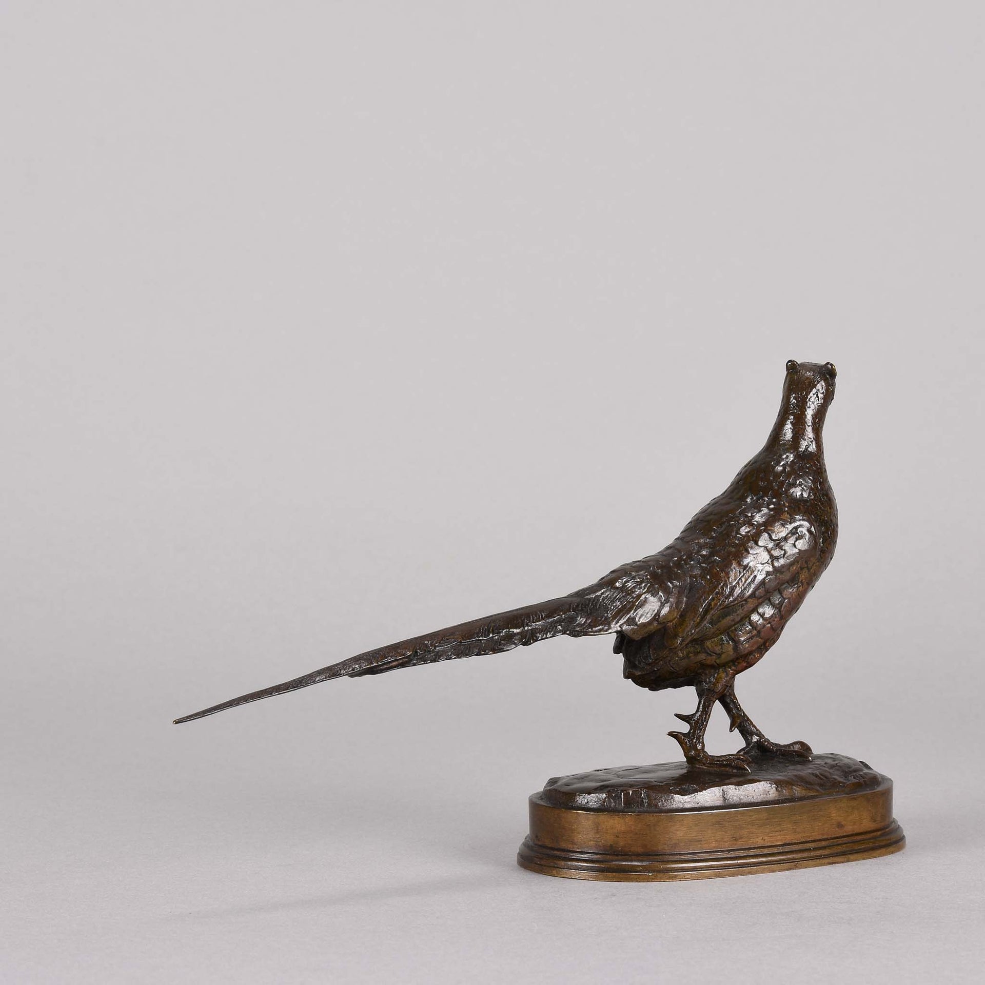 Barye Bronze - Faisan Tournee a Gauche - Animalier Bronze - Hickmet Fine Arts 