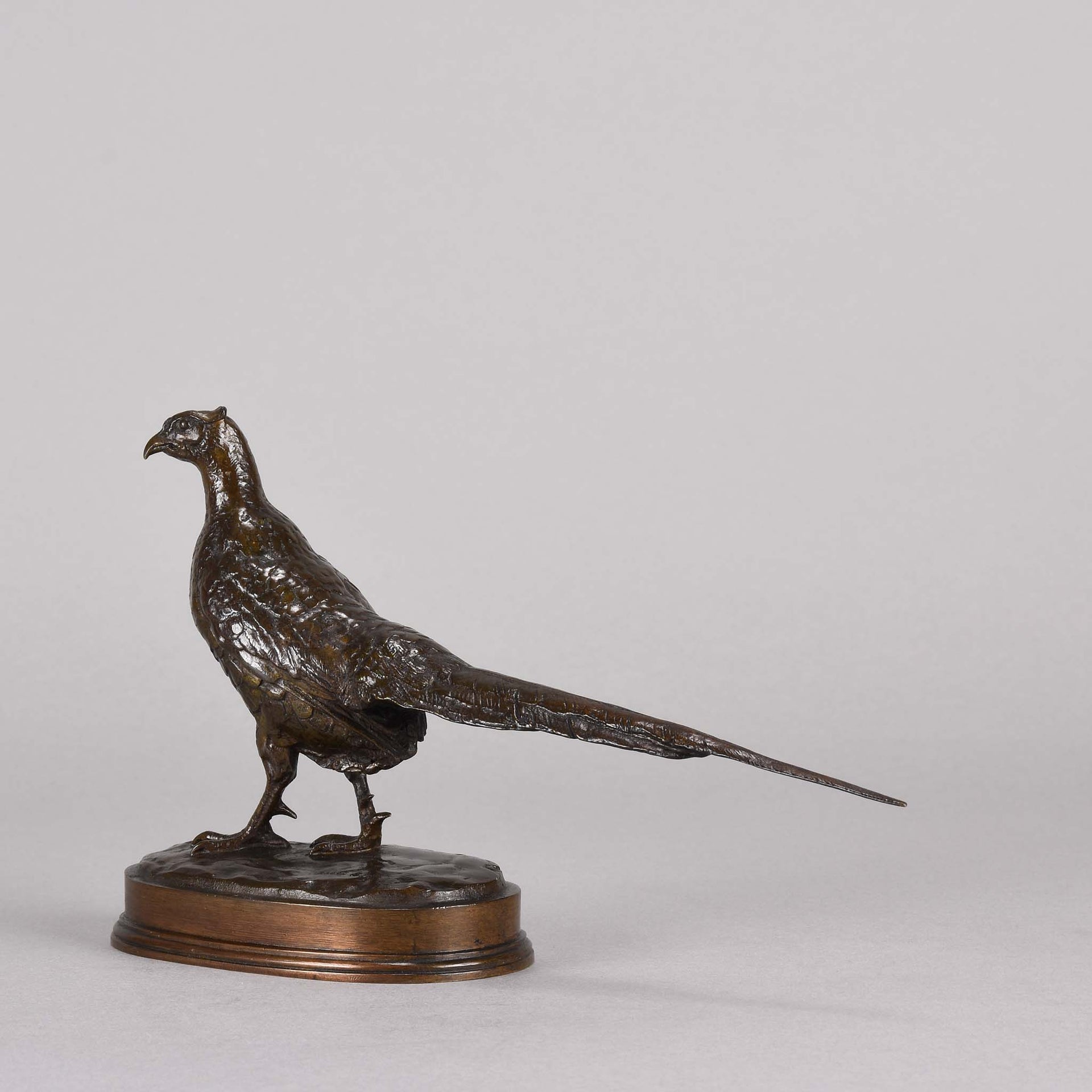 Barye Bronze - Faisan Tournee a Gauche - Animalier Bronze - Hickmet Fine Arts 