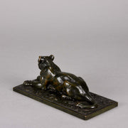 Barye Bronze - Lionne Couchee - Animalier Bronze - Hickmet Fine Arts 