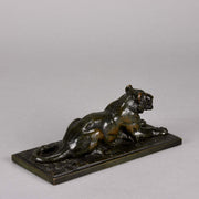 Barye Bronze - Lionne Couchee - Animalier Bronze - Hickmet Fine Arts 