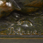 Barye Bronze - Lionne Couchee - Animalier Bronze - Hickmet Fine Arts 