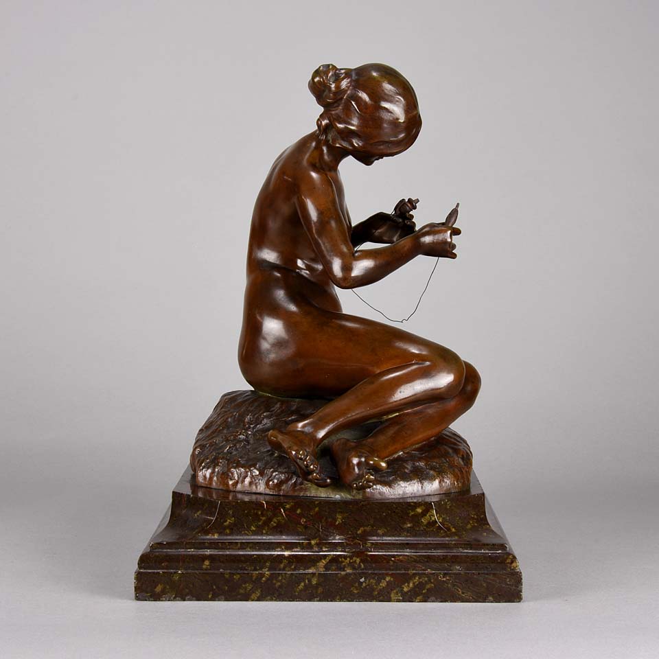 Clerget Bronze - Spinning Wool Art Nouveau Bronze - Hickmet Fine Arts