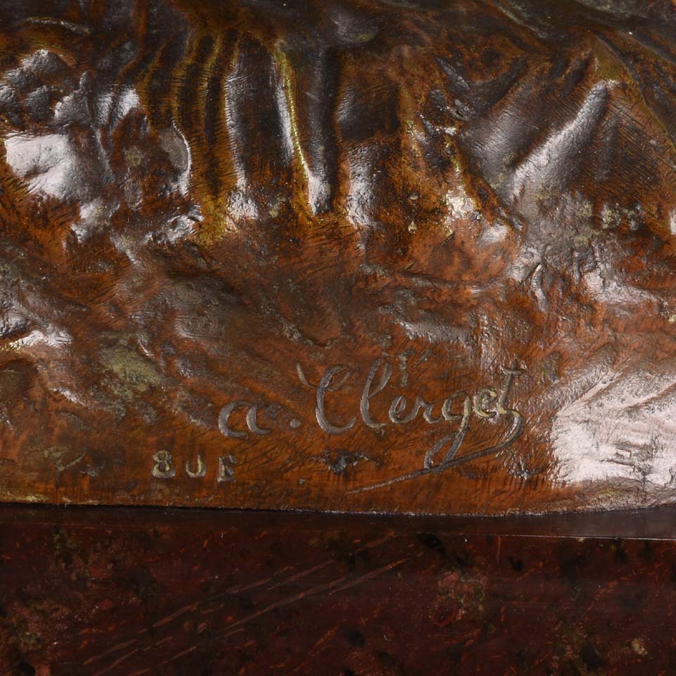 Clerget Bronze - Spinning Wool Art Nouveau Bronze - Hickmet Fine Arts