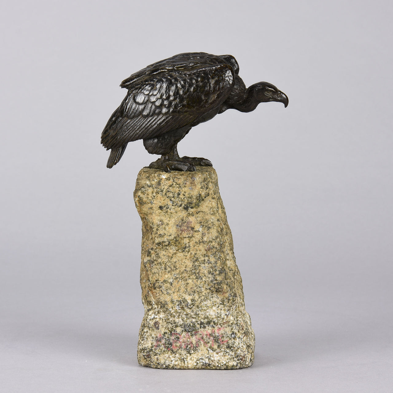 "Seated Vulture" by Alfred Barye - Barye Bronze Sculpture
