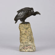 "Seated Vulture" by Alfred Barye - Barye Bronze Sculpture