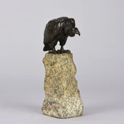 "Seated Vulture" by Alfred Barye - Barye Bronze Sculpture