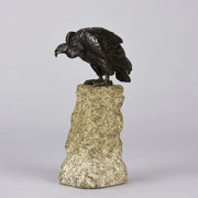 "Seated Vulture" by Alfred Barye - Barye Bronze Sculpture