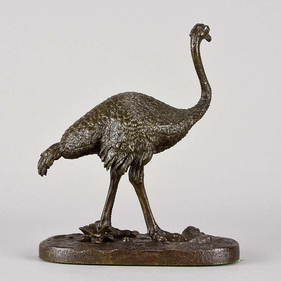 Barye Bronze - Standing Ostrich  - Hickmet Fine Arts