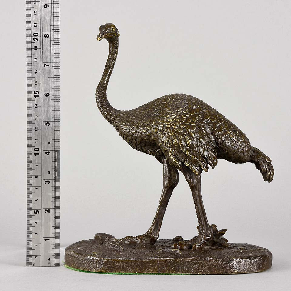 Barye Bronze - Standing Ostrich  - Hickmet Fine Arts
