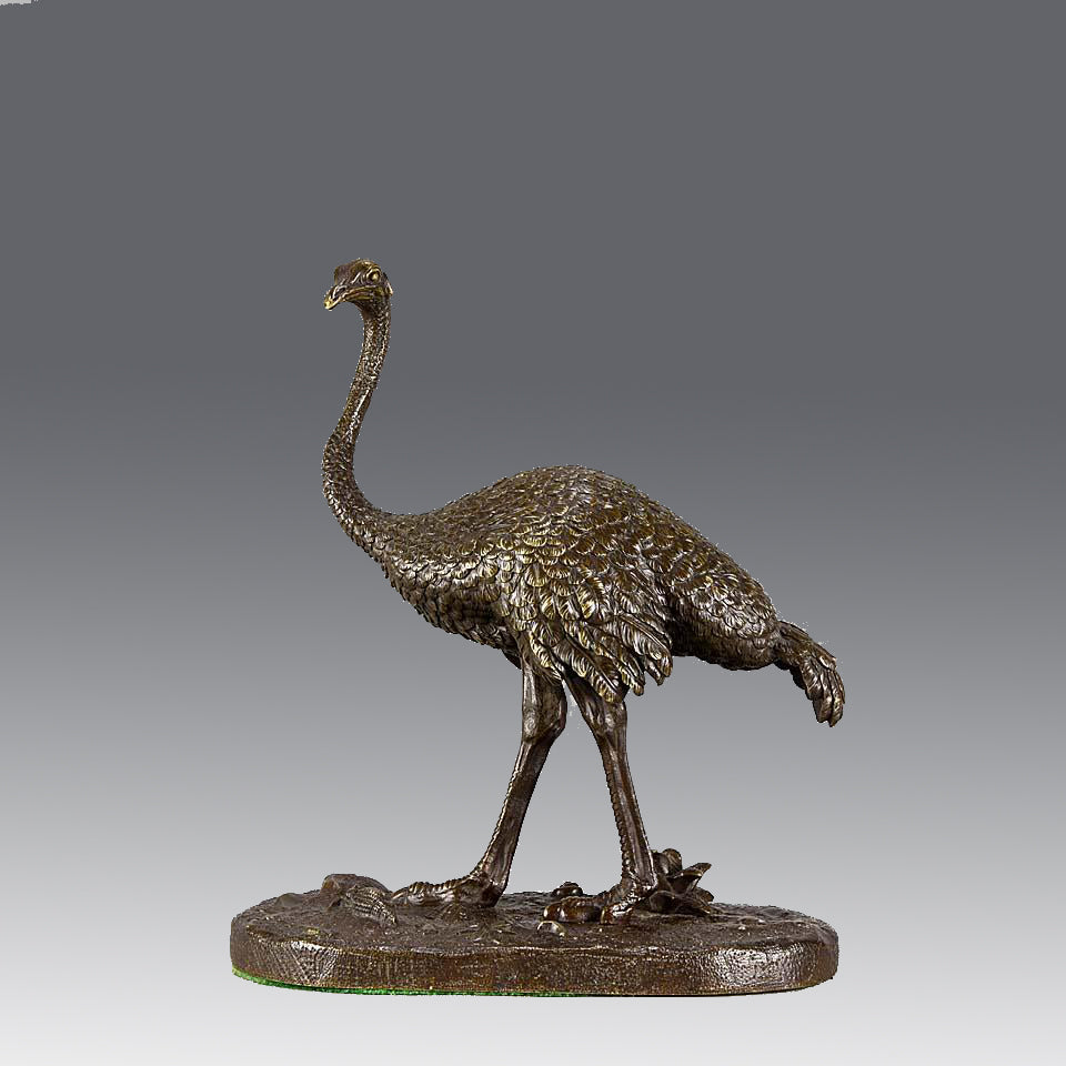 Barye Bronze - Standing Ostrich  - Hickmet Fine Arts