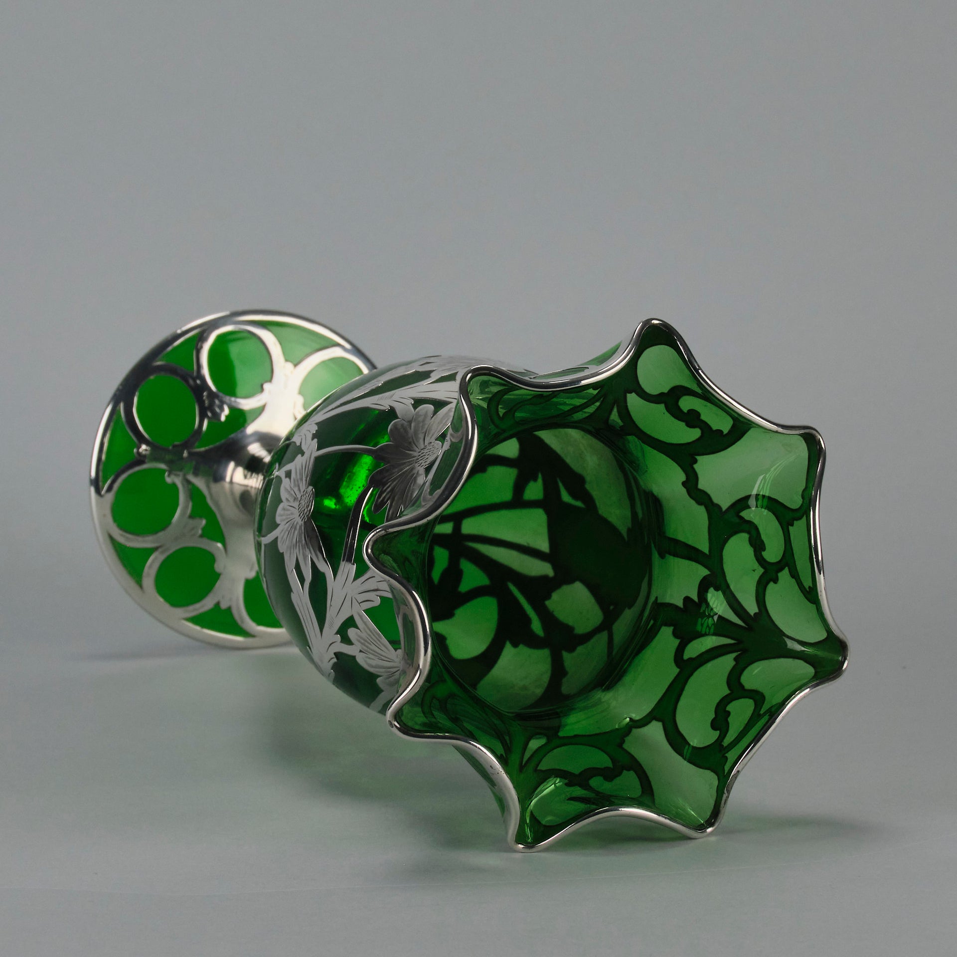 Alvin SIlvered Glass Vase