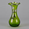 American Art Nouveau Glass Vase - Iridescent green silvered vase - Art Nouveau Glass - Hickmet Fine Art