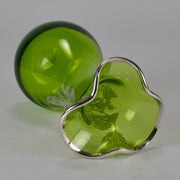 American Art Nouveau Glass Vase - Iridescent green silvered vase - Art Nouveau Glass - Hickmet Fine Art