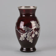 American Glass Floral Silvered Vase - Hickmet Fine Arts