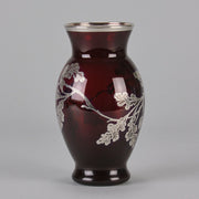 American Glass Floral Silvered Vase - Hickmet Fine Arts
