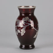 American Glass Floral Silvered Vase - Hickmet Fine Arts