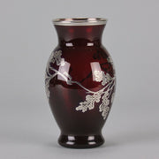 American Glass Floral Silvered Vase - Hickmet Fine Arts