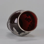 American Glass Floral Silvered Vase - Hickmet Fine Arts