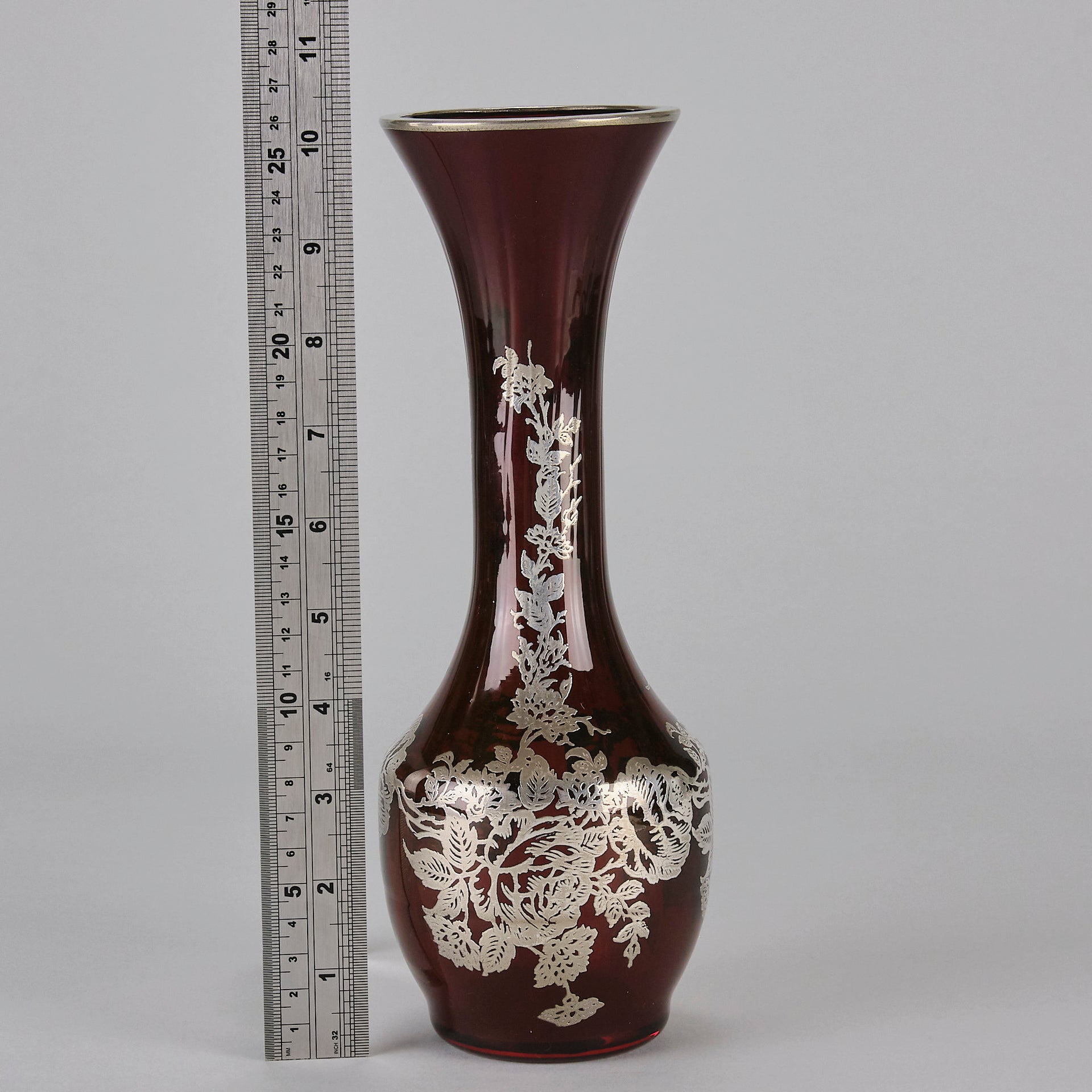 American Glass Slender Silvered Vase - Hickmet Fine Arts