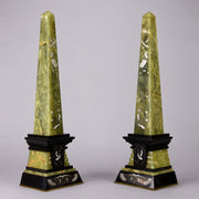 Marble & Onyx - Pair of Art Deco Obelisks - Hickmet Fine Arts 