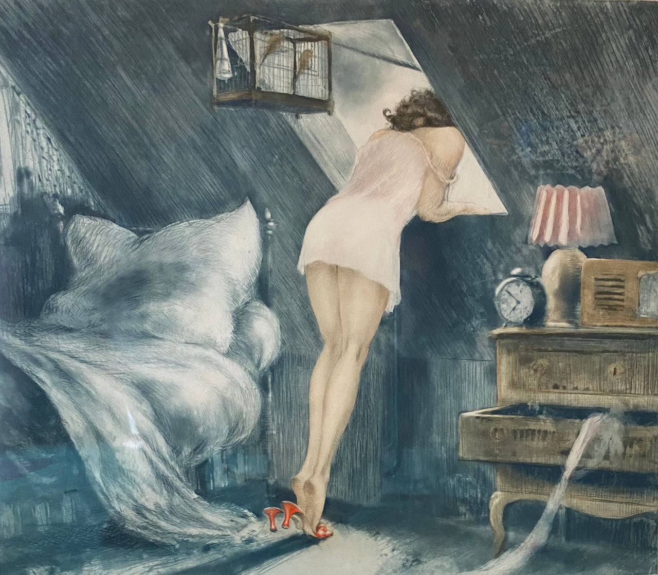 "The Attic Room" or "Sous le Toit" by Louis Icart