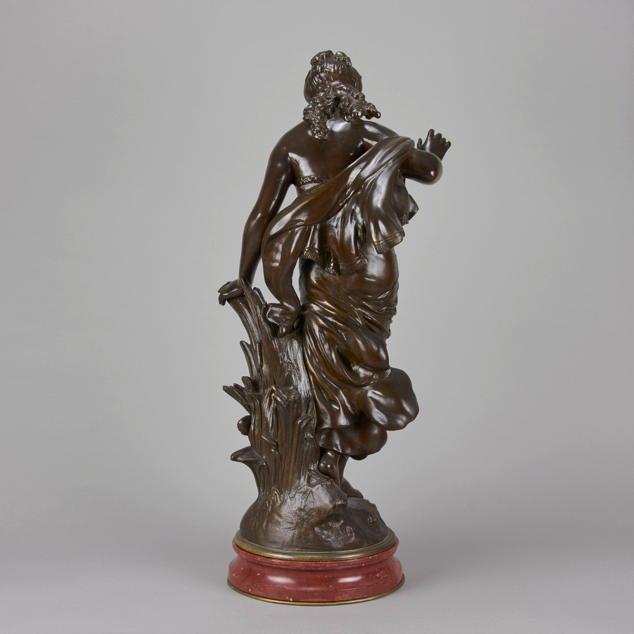 Femme et Oiseau- Auguste Moreau Antique Bronze - Hickmet Fine Arts