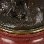 Art Nouveau Antique Bronze statues - Femme avec Oiseau by A Moreau – Moreau Bronze - Hickmet Fine Arts