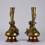 Auguste Moreau Bronze - Art Nouveau Putto Vases - Hickmet Fine Arts